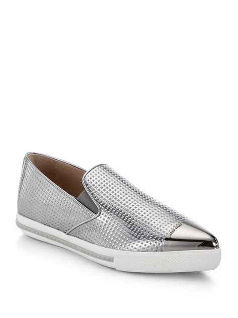 miu miu metallic cap toe sneaker|miumiu sneakers for women.